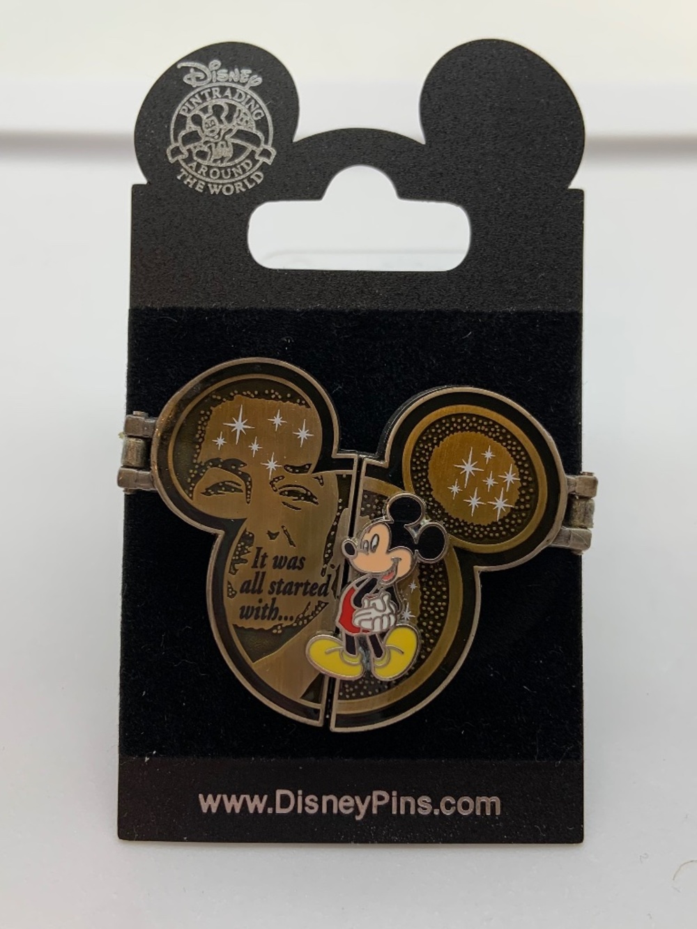 Disney Mickey Mouse 'It Was All Started With' Walt Disney Hinged Collectible Pin